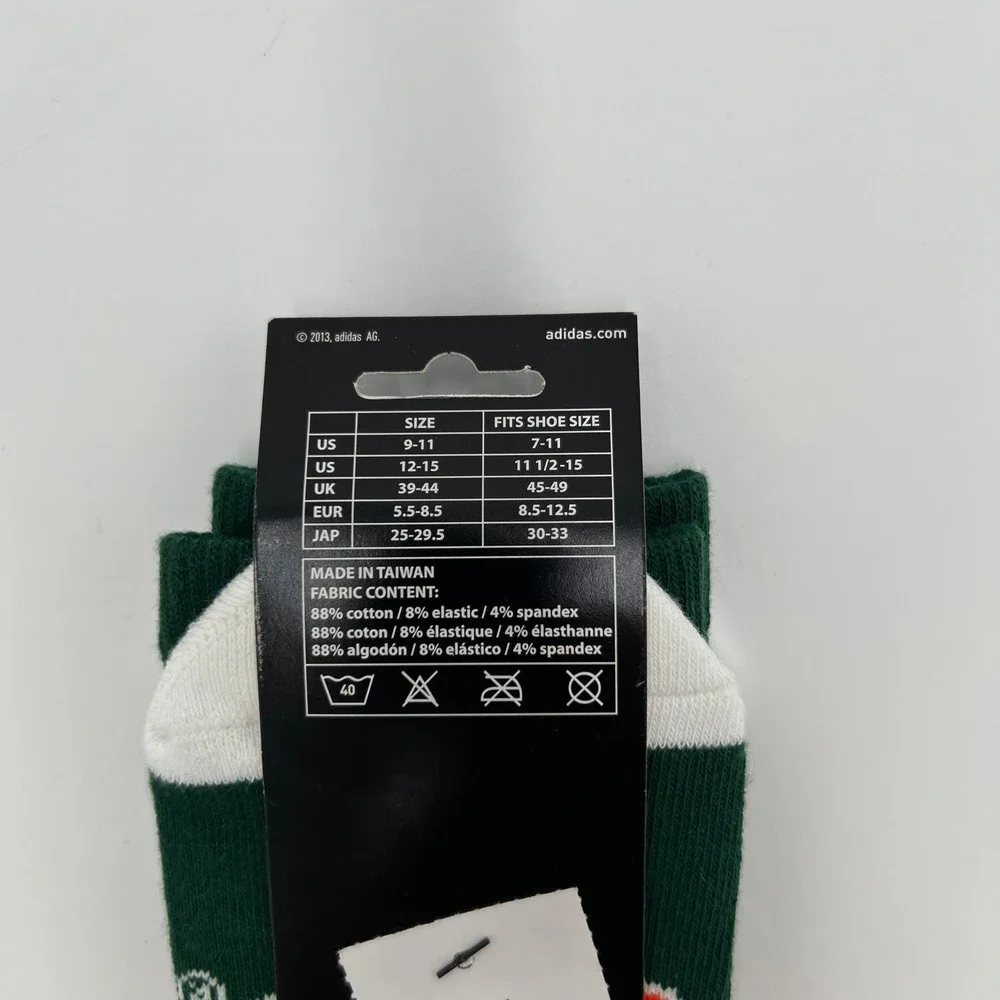 Adidas Miami‎ Hurricanes NCAA Crew Socks Mens Large Green Orange White
